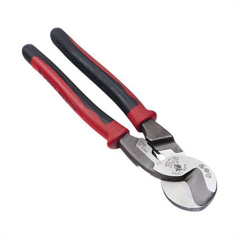 Klein J63225N High Leverage Cable Cutter with Stripping, 4/0 AWG, 2/0 AWG, 24 AWG Cable/Wire, 9.3 in OAL, Steel Jaw