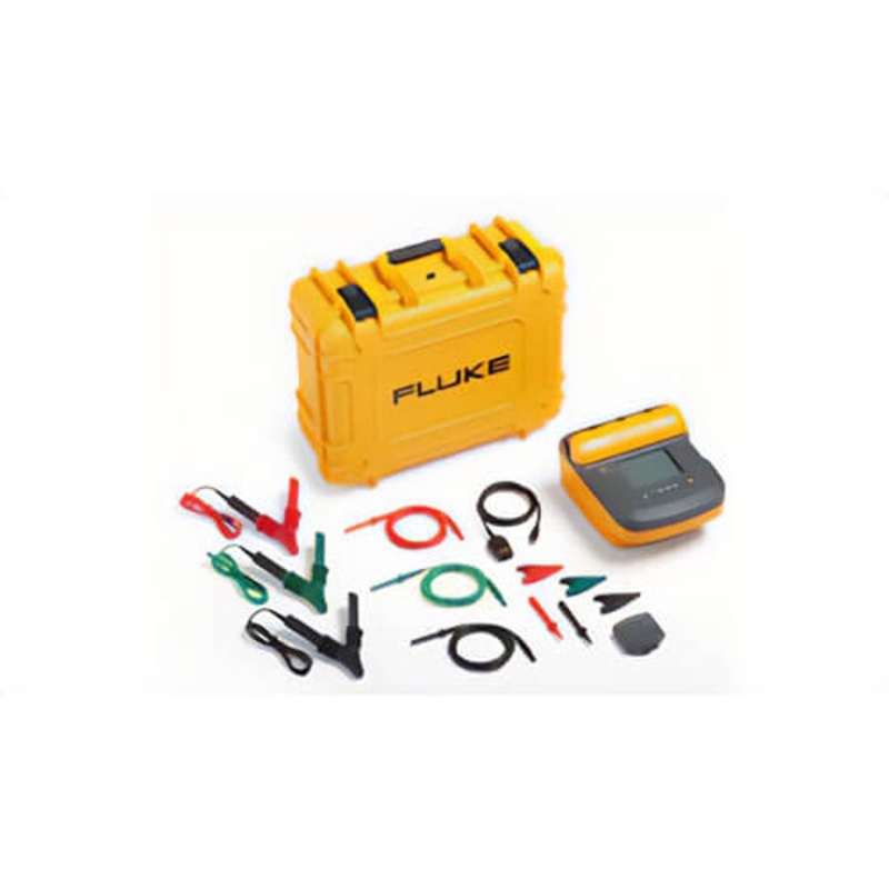 Fluke Insulation Tester Kit, 250/500/1000/2500/5000/10000 VAC, 250 kOhm to 2 TOhm, 10% Accuracy, Digital LCD/Analog Display, Safety Rating: CAT IV 600 V, CAT III 1000 V, 12 VDC Lead Acid Rechargeable Battery, IP40, 10.6 in H x 10.9 in W x 6.3 in D