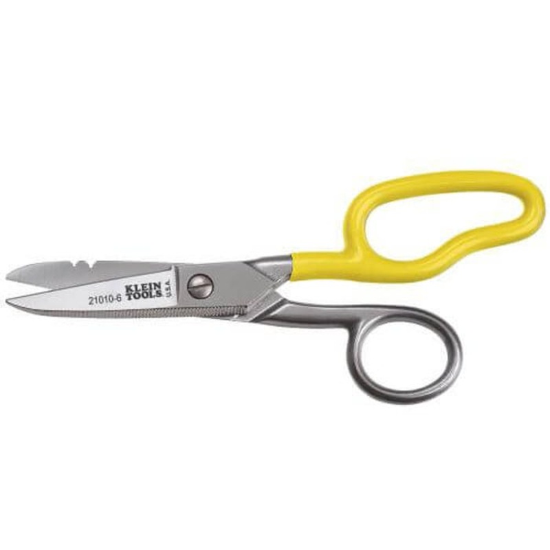 Klein 21010-6-SEN Snip, 1-7/8 in L of Cut, Free Fall Snip, Carbon Steel Blade