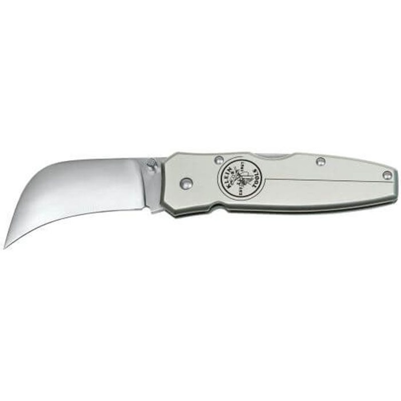 Klein 44006 1-Blade Compact Lightweight Pocket Knife, AUS8 Stainless Steel Sheepfoot Blade, 2-5/8 in L Blade, Thumb Stud/Lock Back Opening