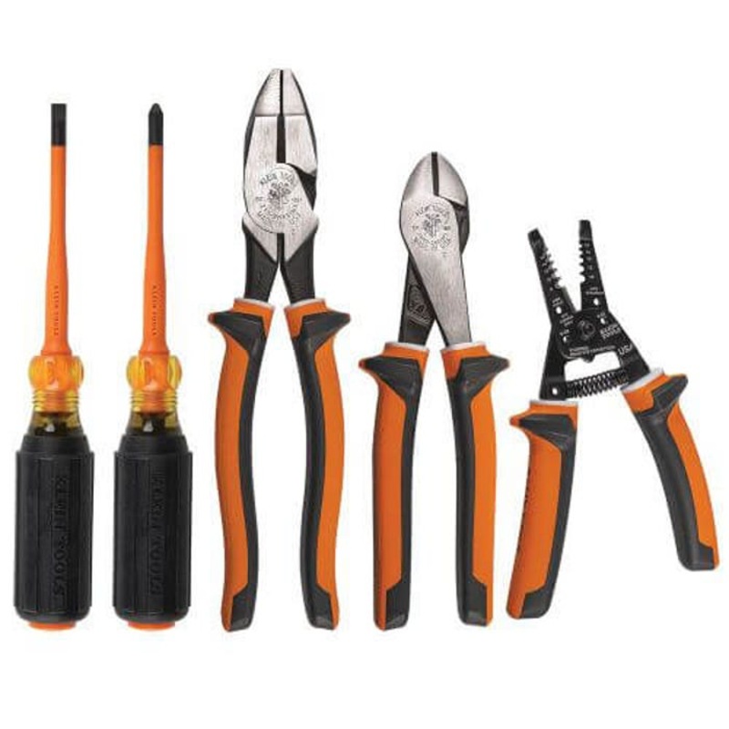 Klein 94130 Insulated Tool Kit, 1000 V, 5 pcs, Steel/Plastic, IEC 60900: 2012/ASTM F1505-10/VDE Certified