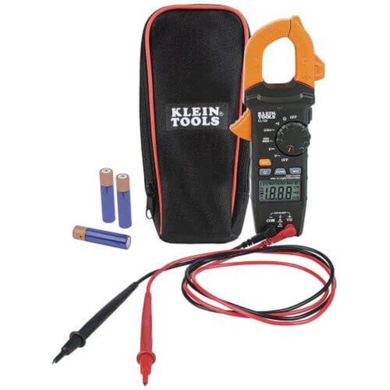Klein CL120 Digital Clamp Meter, 600 VAC/VDC, 400 A AC, 20 MOhm, 1.61 in Jaw, Backlit LCD Display
