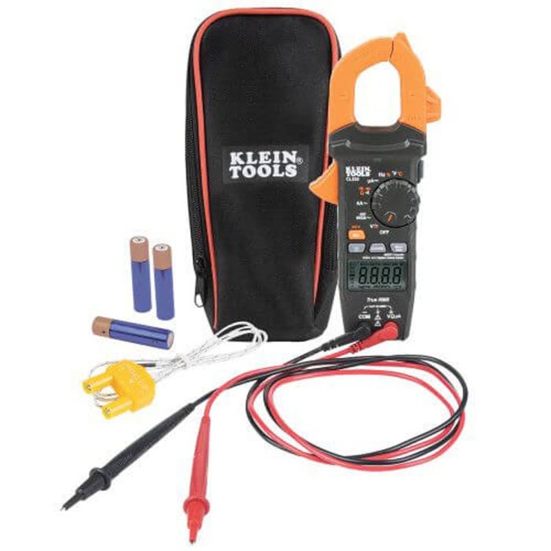 Klein CL320 HVAC Digital Clamp Meter, 600 VAC/VDC, 400 A AC, 40 MOhm, 10 Hz to 1 MHz, 1.61 in Jaw, Backlit LCD Display