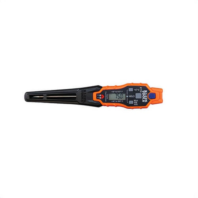 Klein ET10 Pocket Thermometer, Magnetic, -40 to 572F, 3 in Stem Length, Stainless Steel Stem, Digital Display, LR44 Battery