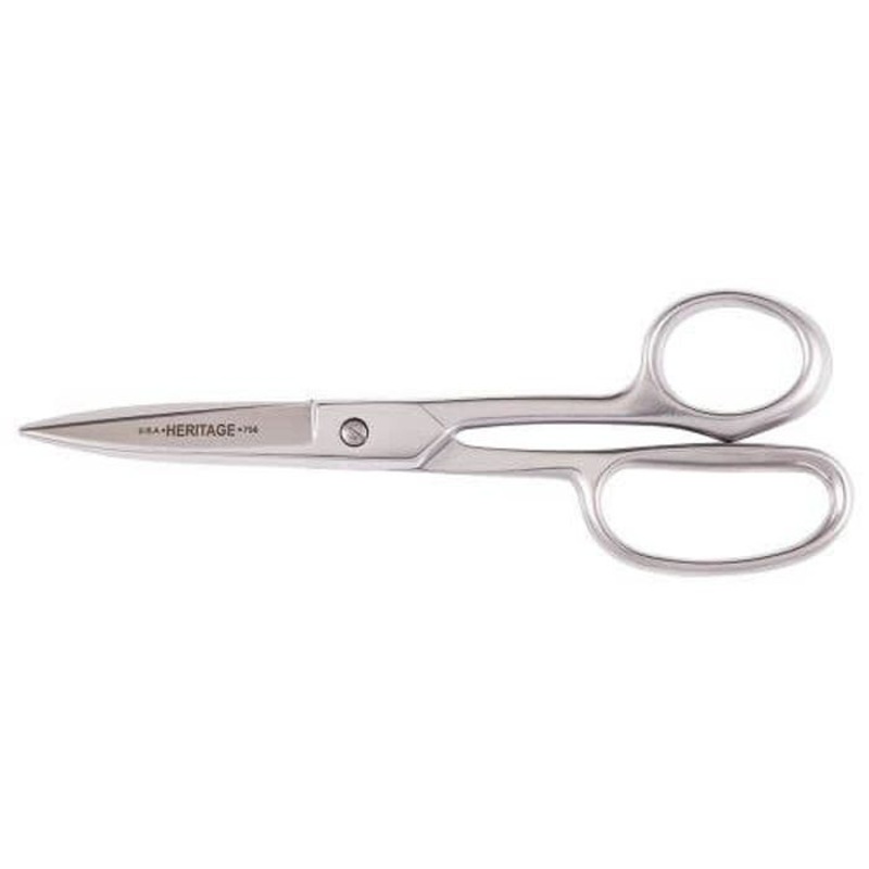 Klein Heritage Cutlery G758HC Utility Shear, 3 in L of Cut, 8-5/8 in OAL, Standard Tip, Knife Edge, Carbon Steel Blade, Metal Handle, Right Hand