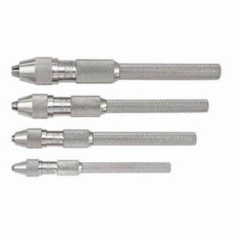 Starrett S162Z Regular Pin Vise Set with Protective Vinyl Case, 0 to 0.187 in Capacity, 4 pc, Knurled Grip Handle