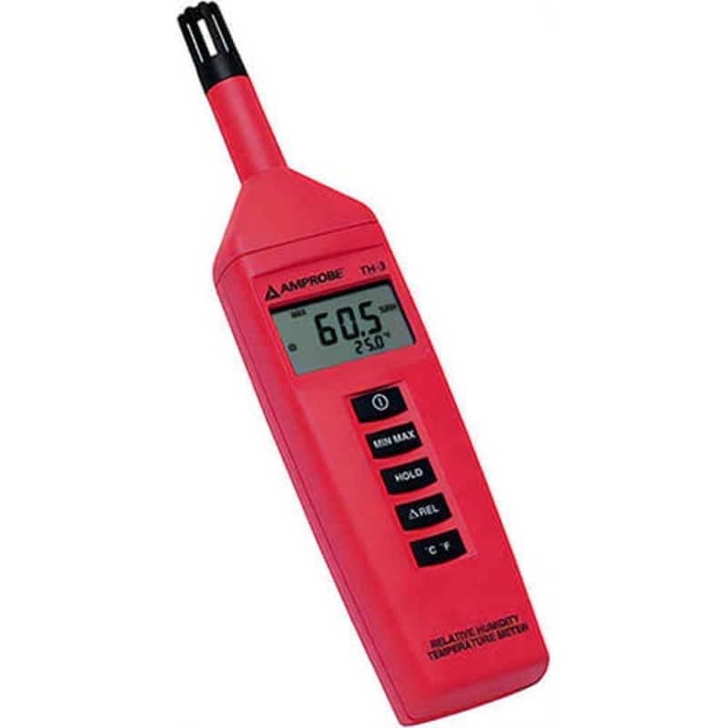 Amprobe TH-3 Relative Humidity and Temperature Meter, 0 to 100% Humidity, +/-3%, +/-5% Accuracy, -4 to 140F/-20 to 60C