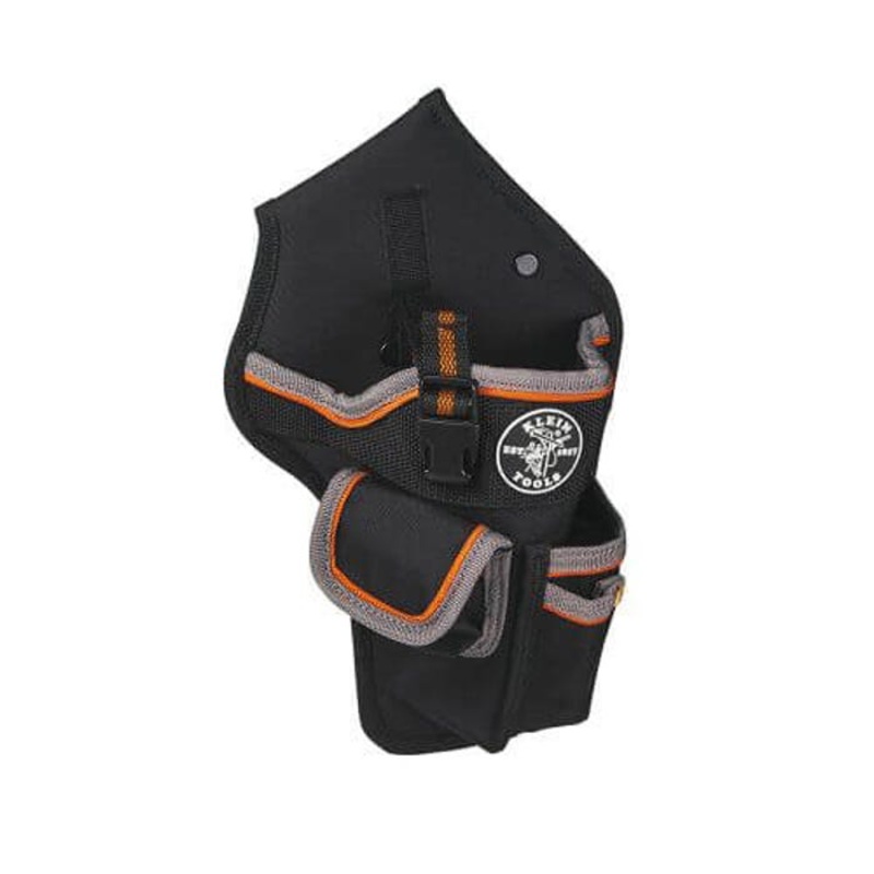 Klein Tradesman Pro 5183 Tool Bag/Drill Pouch, 1680D Ballistic Weave, Black/Orange