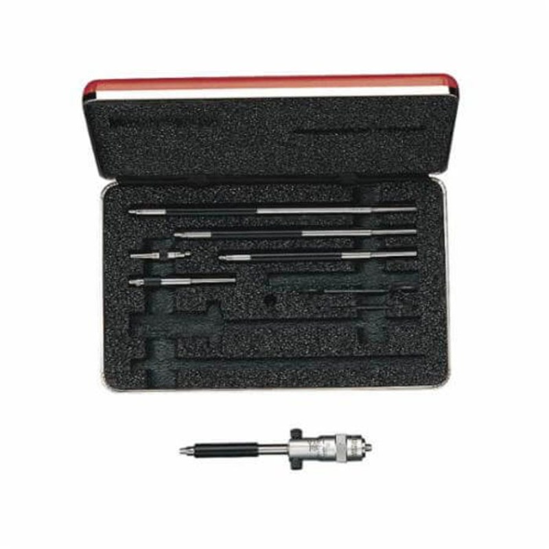 Starrett 124BZ Solid Rod Inside Micrometer Set, 2 to 12 in, Graduations: 0.001 in, Steel
