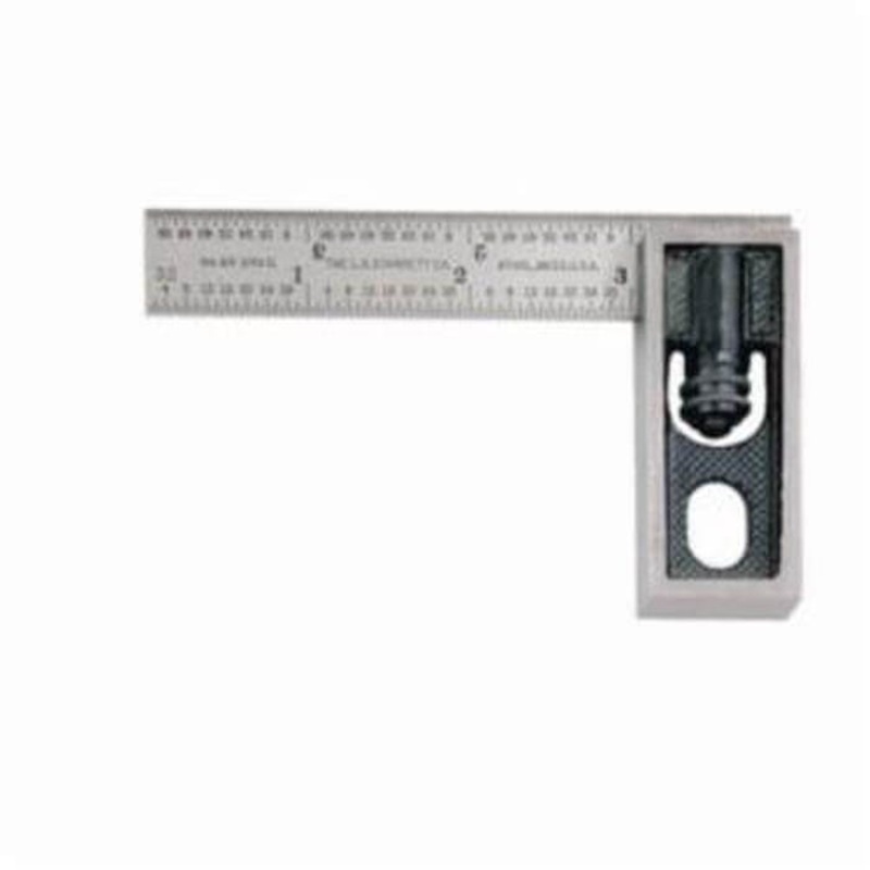 Starrett 13A Double Square with Hardened Graduated Blade, 4 in L x 1/16 in thick, 4R - Quick-Reading 8ths, 16ths, 32nds, 64ths Graduation, 45/60