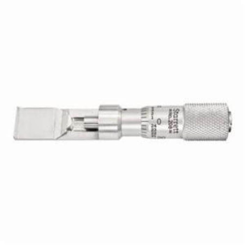 Starrett 208Z Mechanical Can Seam Micrometer, 0 to 3/8 in Measuring, Graduations 0.001 in, Stainless Steel, Satin Chrome