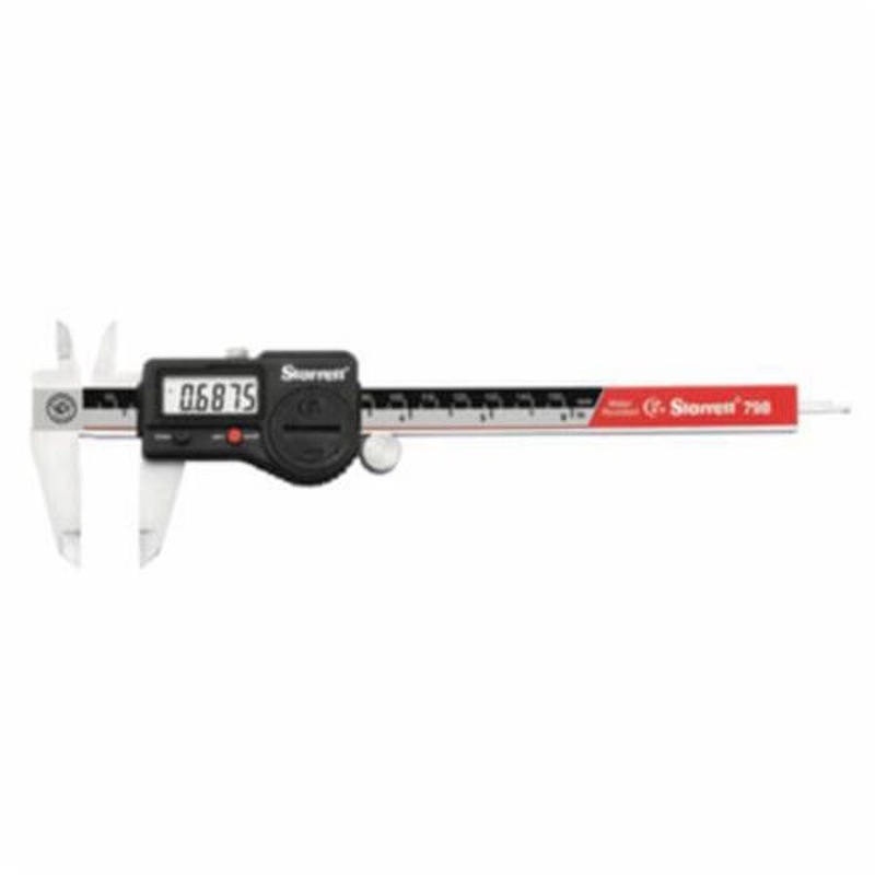 Starrett 798A-6/150 Electronic Slide Caliper with Plastic Case, 0 to 6 in, Graduations 0.0005 in, 1-1/2 in D Jaw, Stainless Steel