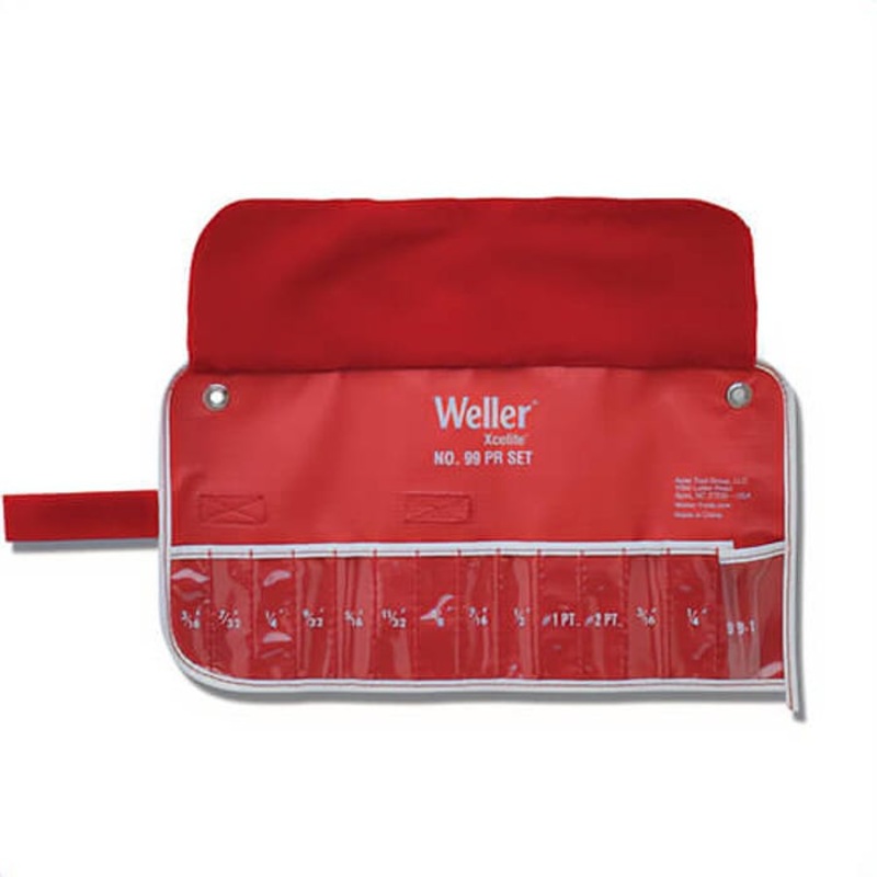 Weller Xcelite T99KN Empty Case, 13-7/8 in OAW, 6-7/8 in Overall Height, For use with: Weller Xcelite 99PR Tool Roll Kit, Canvas, Red