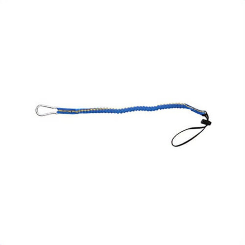 Werner Tool Lanyard, Heavy Duty, 30 in Working Length, 50 in Extended Length, 15 lb, Fastening Method: Carabiner, Nylon Stretch Webbing, Blue/Yellow