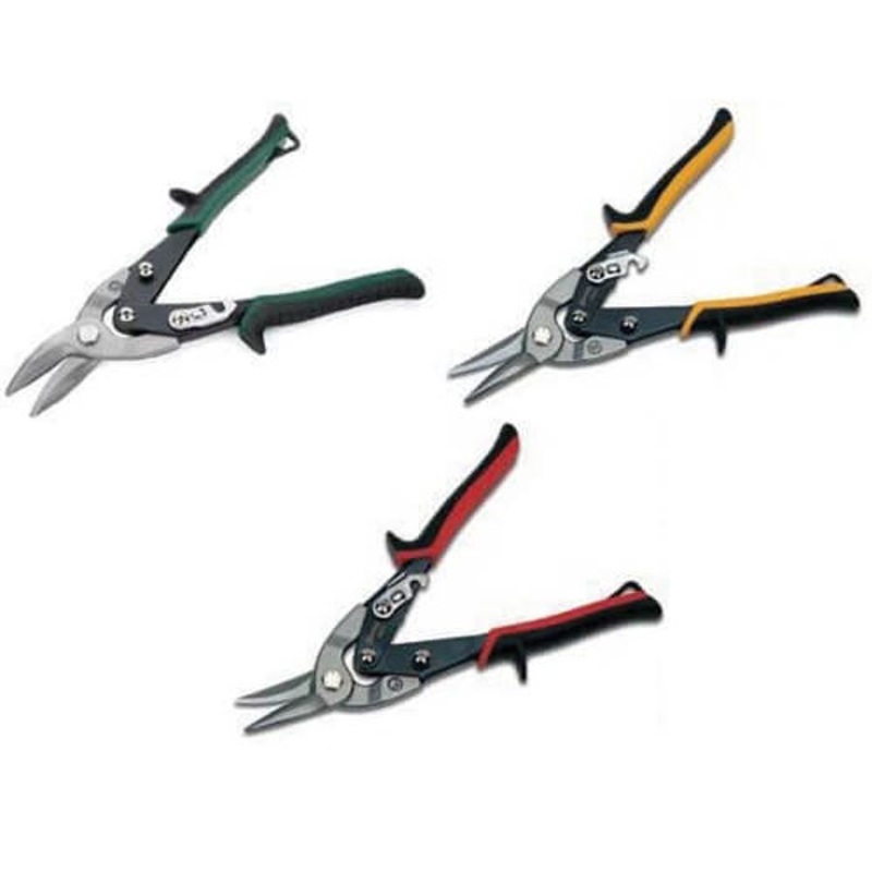 Williams Aviation Snip Set, 3 pc, Specifications: 18 ga Cold Rolled/22 ga Stainless Steel Cutting Capacity, Bi-Mold/Comfort Grip/Angled Handle