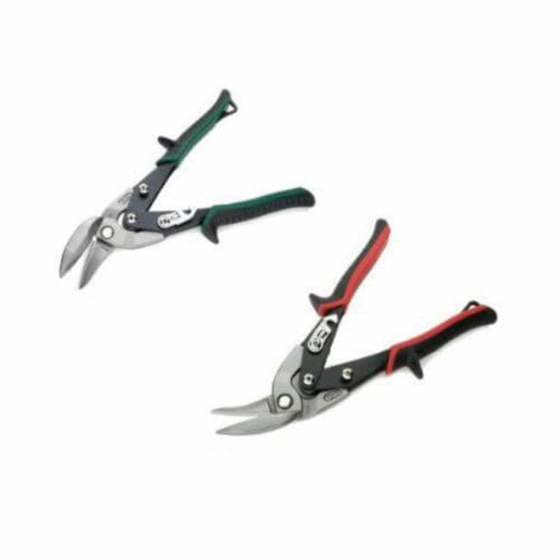 Williams Aviation Snip Set, Offset, 2 pc, Specifications: 18 ga Cold Rolled/22 ga Stainless Steel Cutting Capacity, Bi-Mold/Comfort Grip/Angled Handle