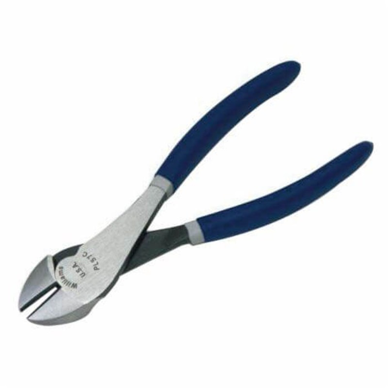 Williams Diagonal Cutting Plier, Heavy duty Offset, 1 in L Jaw, 11 in OAL, Double Dipped Handle, Plastic Handle, Polished