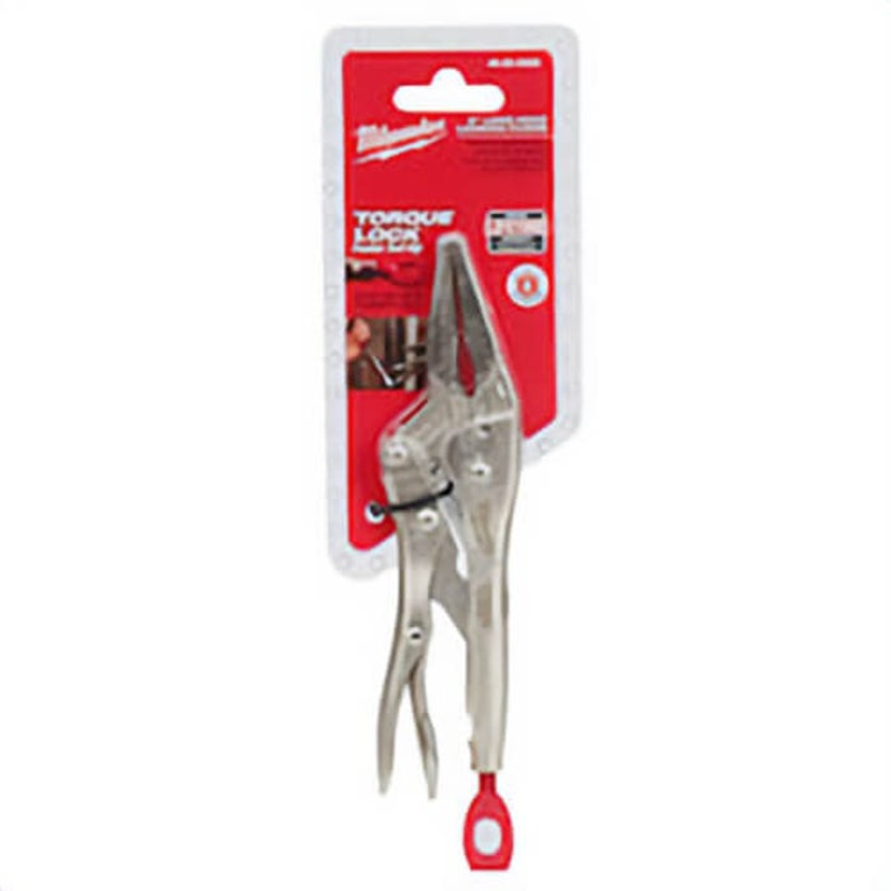 Milwaukee 48-22-3506 Torque Lock Locking Plier with Wire Cutter, 2 in Nominal, Forged Alloy Steel Long Nose Curved Jaw, 6 in OAL