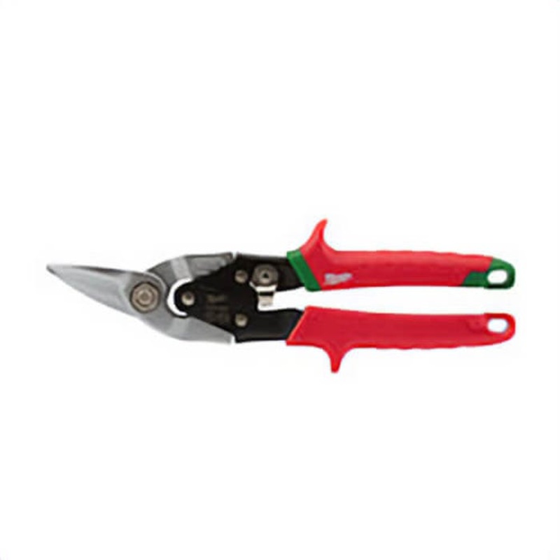 Milwaukee 48-22-4520 Aviation Snip, 18 ga Cold Rolled Steel/22 ga Stainless Steel Cutting, 5 in L of Cut, Right Cutting Snip, Steel Blade