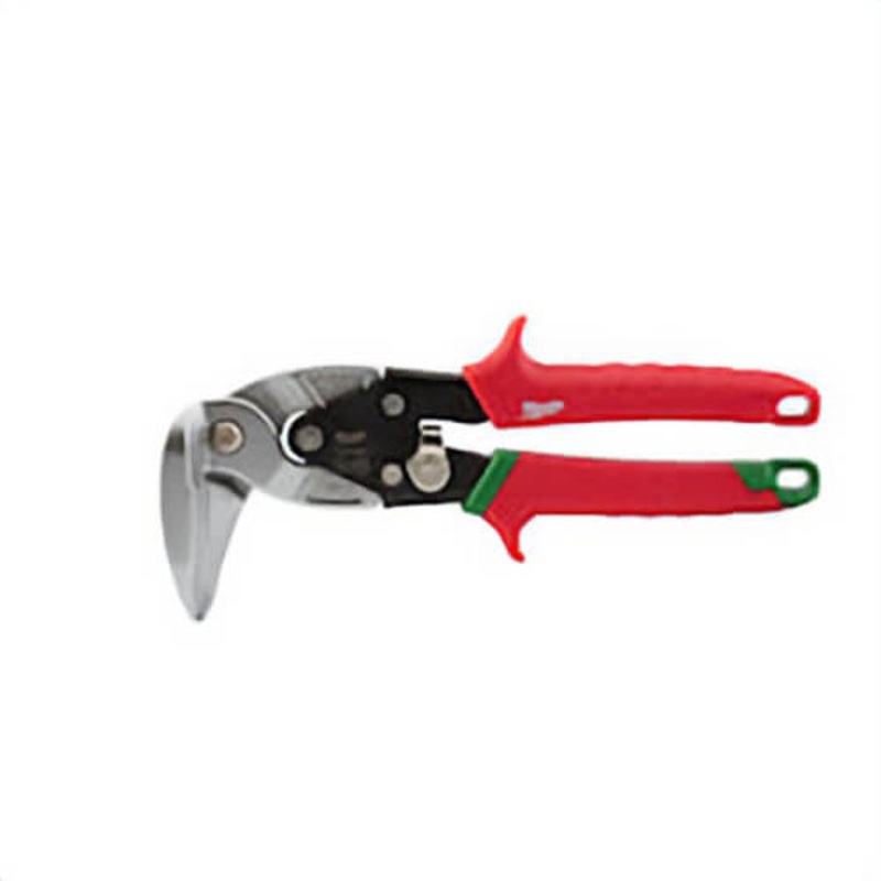 Milwaukee 48-22-4521 Aviation Snip, 18 ga Cold Rolled Steel/22 ga Stainless Steel Cutting, 4 in L of Cut, Right Cutting Right Angle Snip, Steel Blade