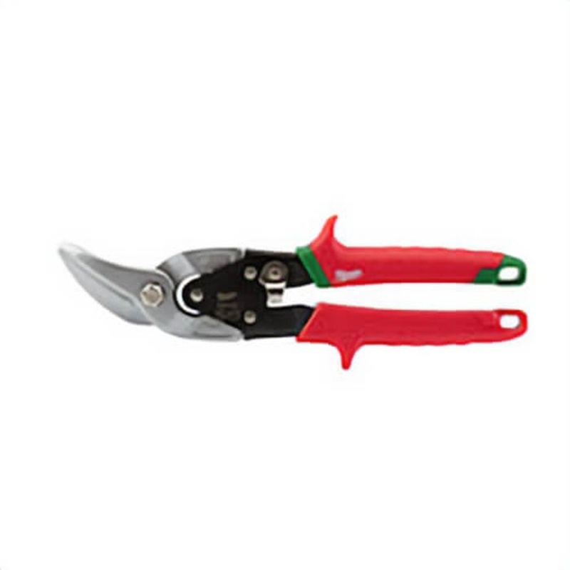 Milwaukee 48-22-4522 Aviation Snip, 18 ga Cold Rolled Steel/22 ga Stainless Steel Cutting, 5 in L of Cut, Right Cutting Offset Snip, Steel Blade