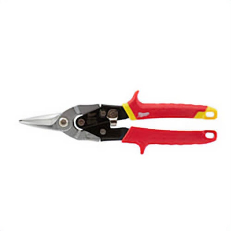 Milwaukee 48-22-4530 Aviation Snip, 18 ga Cold Rolled Steel/22 ga Stainless Steel Cutting, 5 in L of Cut, Straight Cutting Snip, Steel Blade