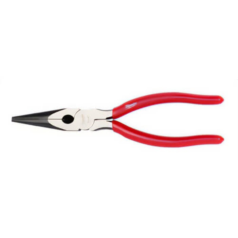 Milwaukee 48-22-6501 Long Nose Plier, Crosshatch Knurled Steel Jaw, 2-1/2 in L x 1/2 in W Jaw, 8 in OAL, 7/64 in W Tip