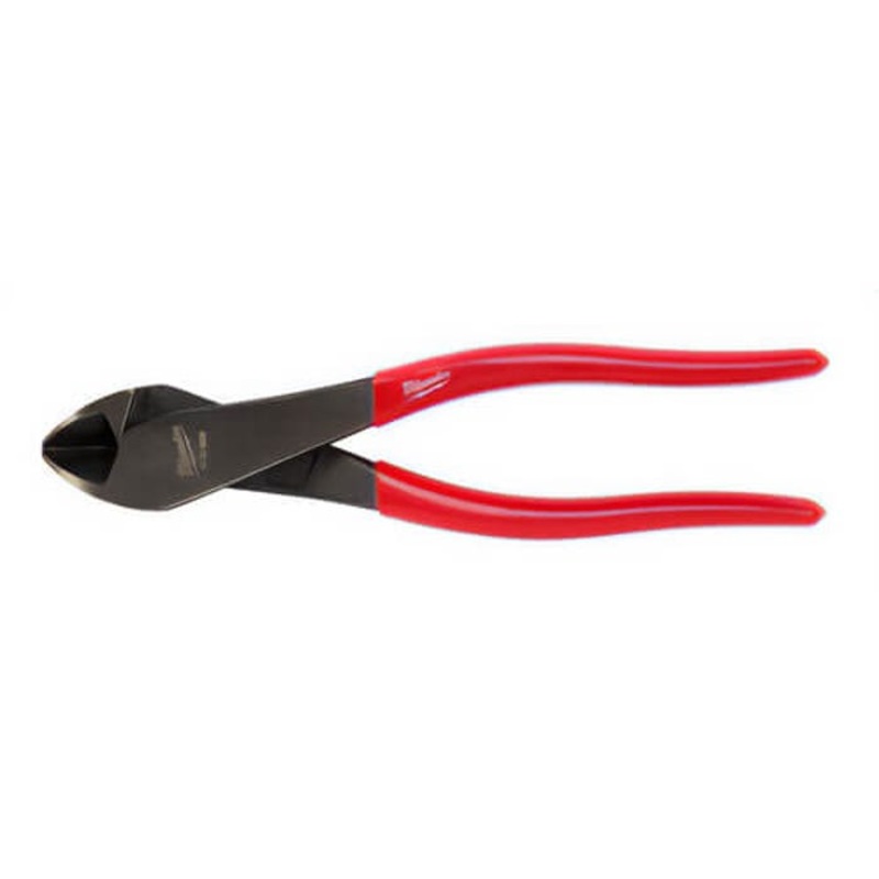 Milwaukee 48-22-6528 Angled Head diagonal Cutting Plier, 1-3/16 in Nominal, 11/32 in Thick Max Wire, 3/4 in L x 1 in W Steel, 8 in OAL, Serrated Cut