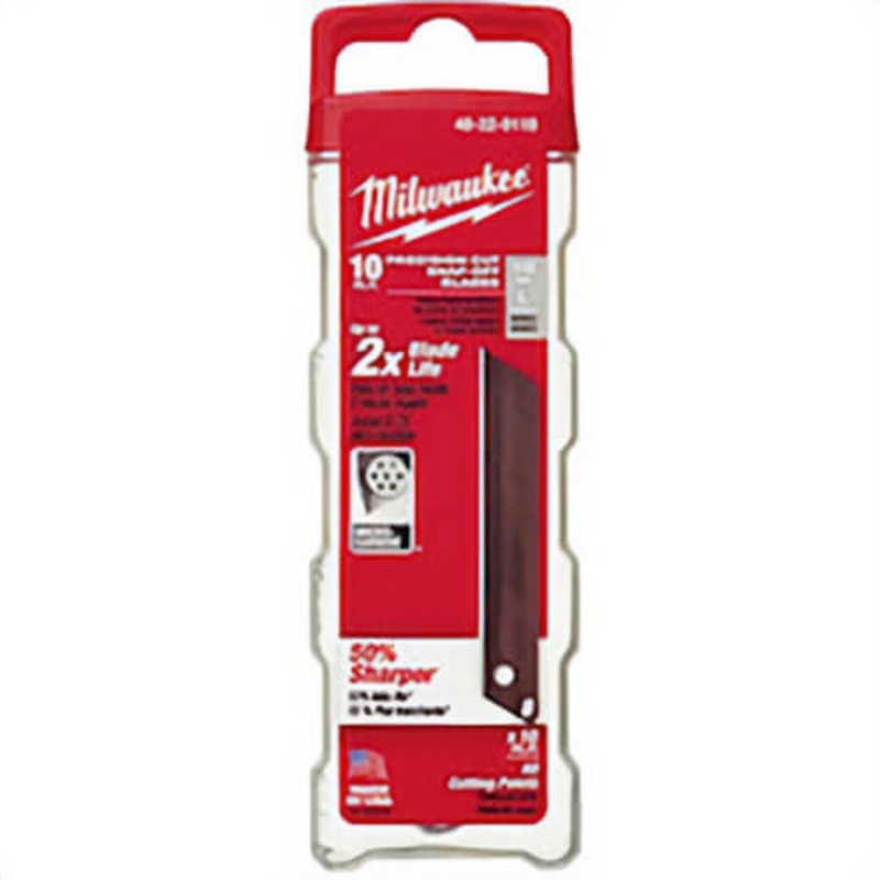 Milwaukee 48-22-9118 Pro 10 pc Precision Utility Knife Blade with Dispenser, Micro Carbide Metal, Snap-Off