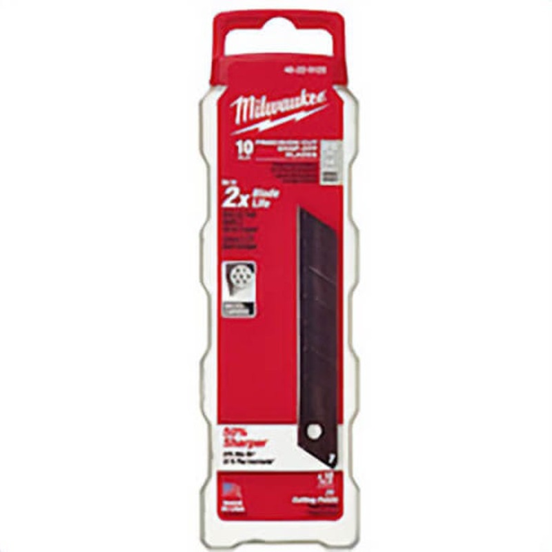 Milwaukee 48-22-9125 Pro 10 pc Precision Utility Knife Blade with Dispenser, Micro Carbide Metal, Snap-Off, 7 in L x 25 mm W Blade