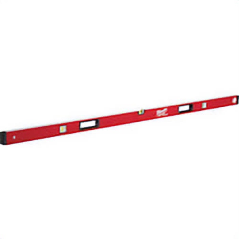 Milwaukee Redstick MLBX72 Box Level, 72 in L, 3 Vials, Aluminum, (1) Level/(2) Plumb Vial Position, 0.0005 in/in Accuracy