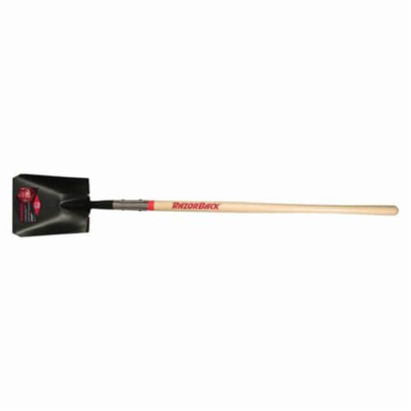 Razor-Back 44124 Square Point Shovel with Tab Socket, Steel Blade, 48 in Handle Length, Hardwood Handle