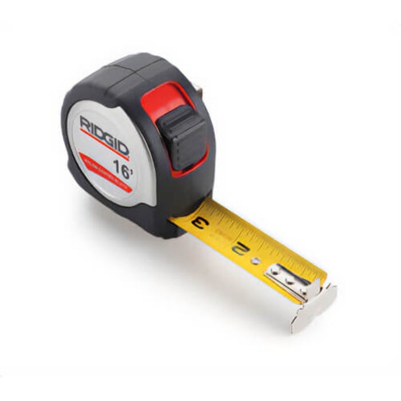 Ridgid 20213 Measuring Tape, 16 ft L x 1-1/16 in W Blade, Steel, Imperial