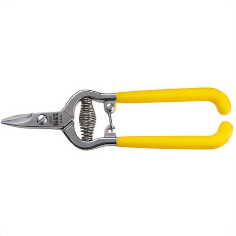 Klein 24000 High Leverage Utility Snip, Blunt Tip, 5/8 in L of Cut, Right Snip, Steel Blade, Plastic Handle, Cushioned Grip