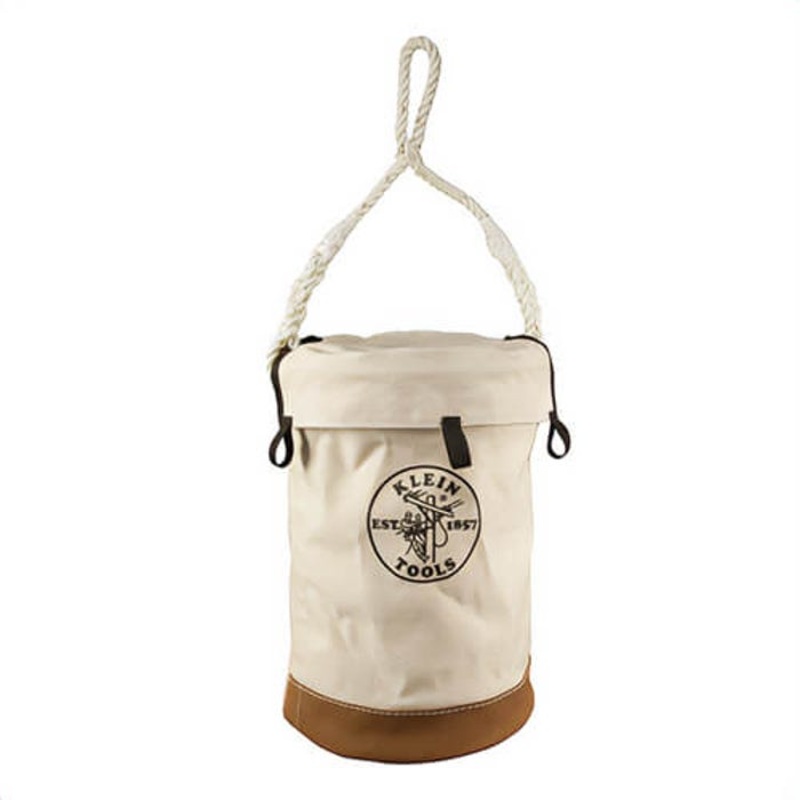 Klein 5104VT Bottom Bucket, 12 in dia Size, 17 in Overall Height, 1 Pocket, 100 lb Capacity, Polyethylene Rim, White