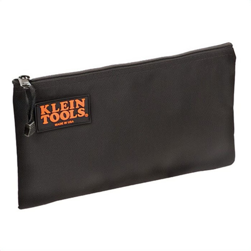 Klein 5139B Cordura Zipper Bag, 12-1/2 in L x 4-1/4 in W x 7 in H Outside, Cordura Ballistic Nylon, Black, 1 Compartment