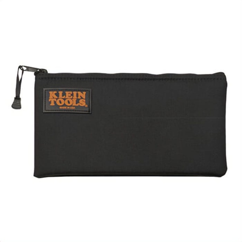 Klein 5139PAD Cordura Zipper Bag, 12-1/2 in L x 1 in W x 7 in H Outside, Cordura Ballistic Nylon, Black, 1 Compartment