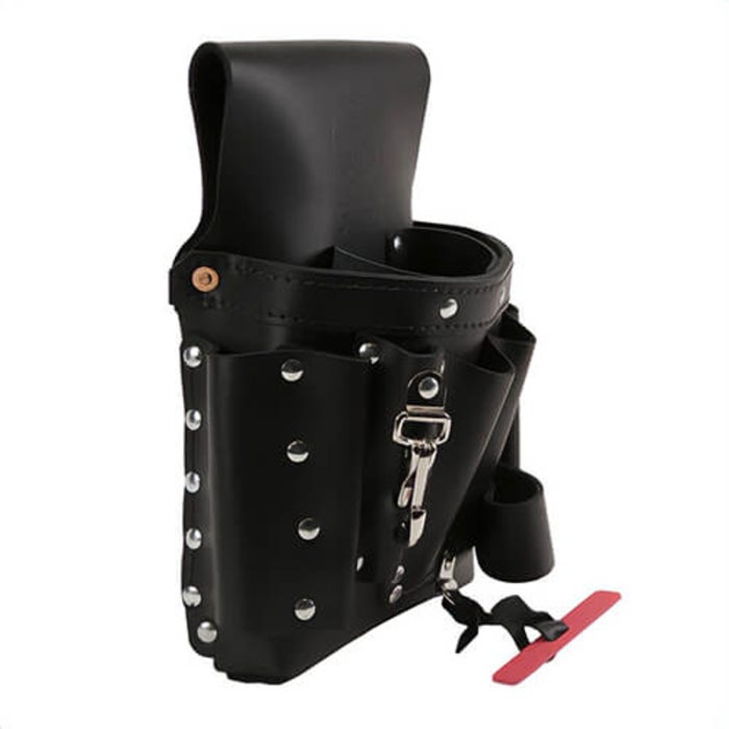 Klein 5162T Tool Pouch, Multi pocket, For use with: Plier and Screwdriver, 8 pocket, Leather, Black, 10-3/4 in H x 8-1/2 in W x 10-3/4 in D