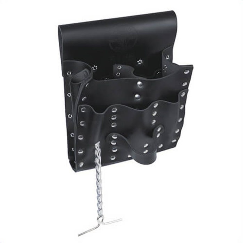 Klein 5166 Roomy Tool Pouch, 7 pocket, For: Plier, Screwdriver and Other Tool, 2-1/4 in W Belt, Leather
