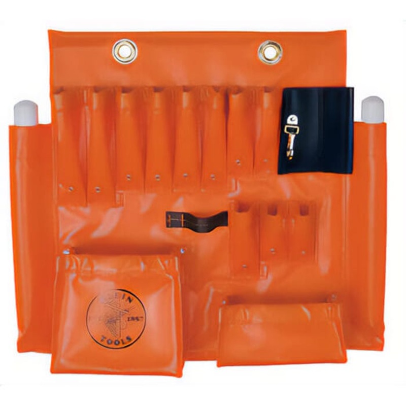 Klein 51829 Aerial Apron, 18 Pockets, Vinyl, Orange