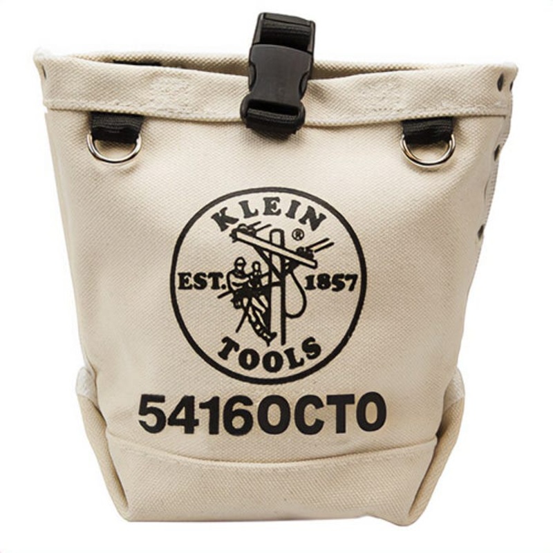 Klein 5416OCTO Bull Pin and Bolt Bag, 3 pocket, Up to 3 in Capacity, 5 in L x 5 in W x 9 in H Outside, Canvas