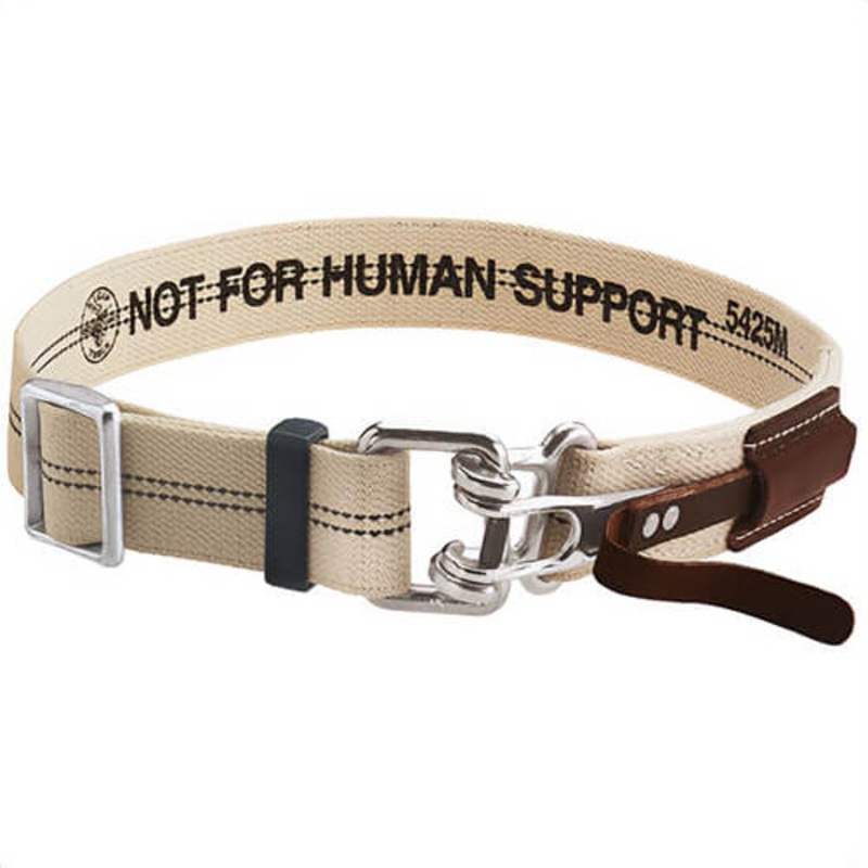 Klein 5425XL Blend Tool Belt, XL, 2 in Belt Width, 38 to 58 in Waist, 2 in OAW, Cotton/Polyester, Beige