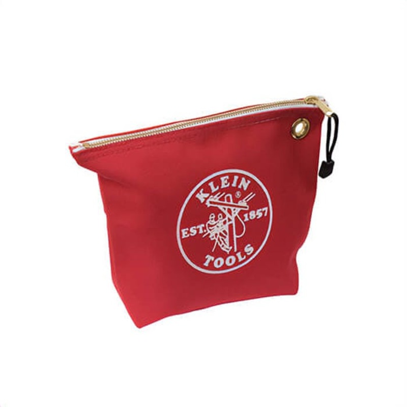 Klein 5539RED Zipper Bag, Consumable, 10 in L x 3-1/2 in W x 8 in H Outside, Canvas, Red, 1 Compartment