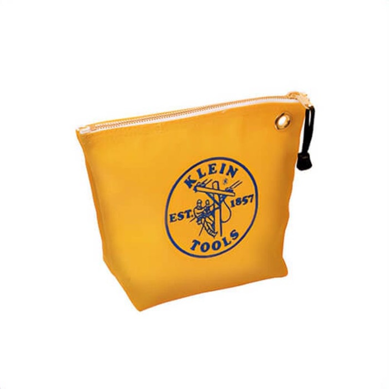 Klein 5539YEL Zipper Bag, Consumable, 10 in L x 3-1/2 in W x 8 in H Outside, Canvas, Yellow, 1 Compartment