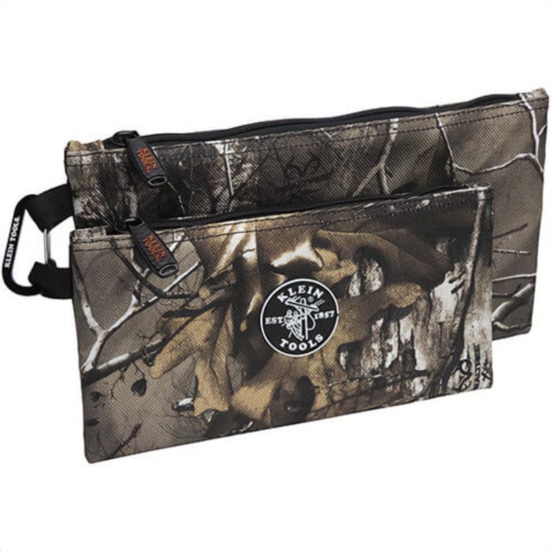 Klein 55560 Camo Zipper Bag, 1680D Ballistic Weave, Camouflage/Orange