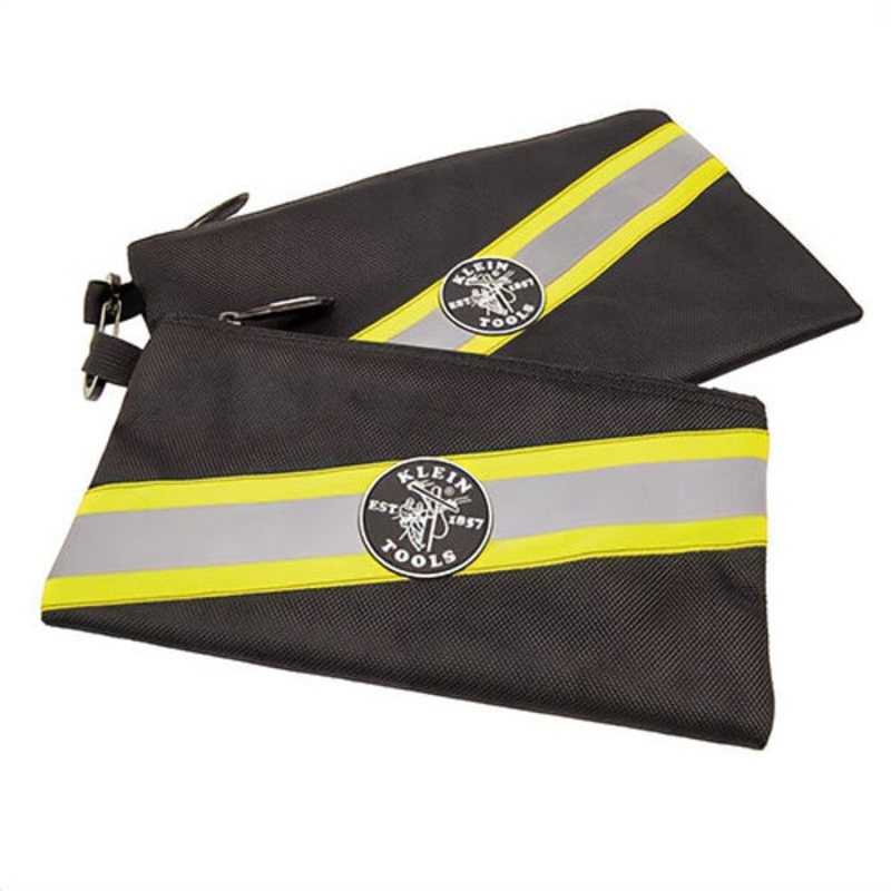 Klein 55599 Tradesman Pro 42 pocket High Visibility Soft Sided, 1680D Ballistic Weave, Black/Green/Reflective Gray