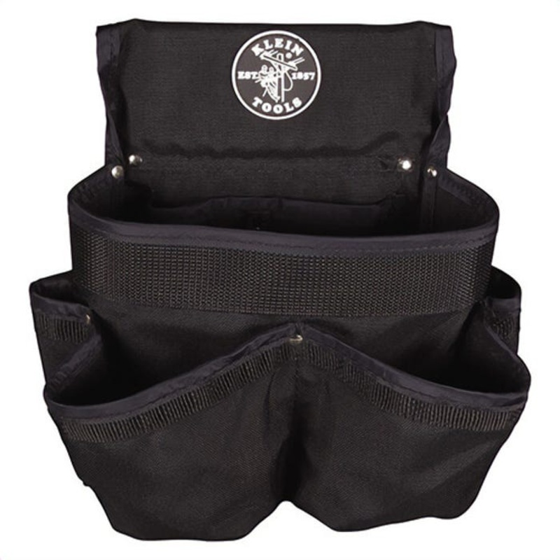 Klein PowerLine 5718 Pouch, 8 pocket, Nylon, Black, 12 in L x 11 in W x 12 in D
