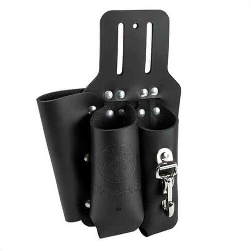 Klein S5118PRS Tool Holder, For use with: 7 in, 8 in, 9 in Side Cutting Plier, Rule and Screwdrivers, Leather, Black, 10 in H x 6-3/4 in W x 10 in D