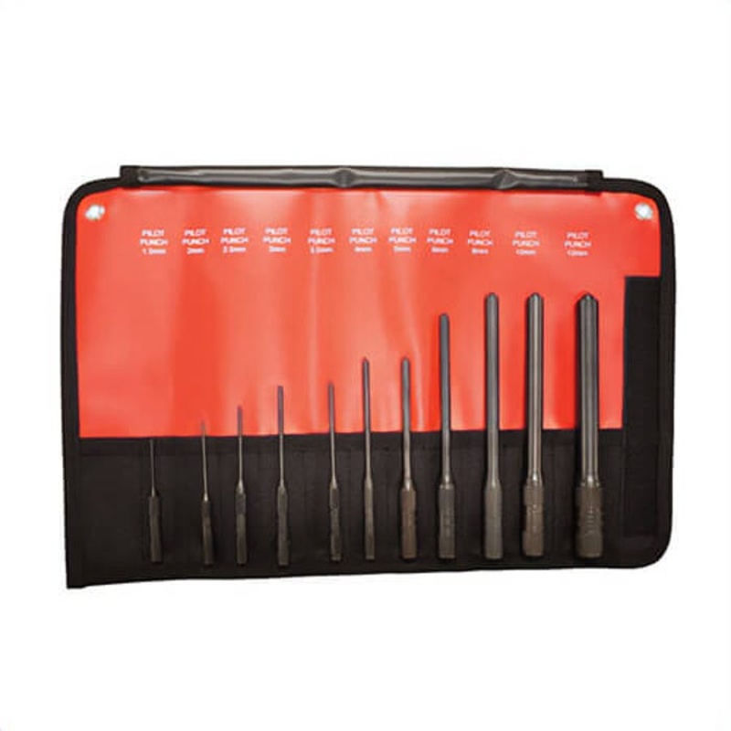 Mayhew 66263 Metric Roll Pin/Pilot Punch Set, 1.5 to 12 mm Punch, 11 Punches, 11 pc