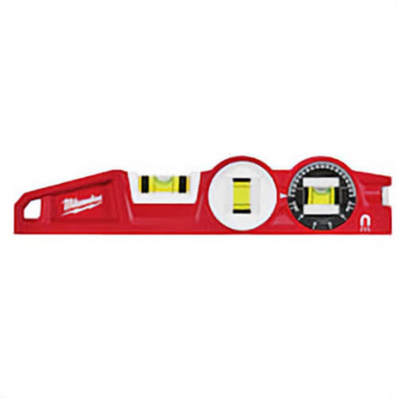 Milwaukee 48-22-5210 Torpedo Level, 10 in L, 3 Vials, Plastic, 0.0005 in/in Accuracy